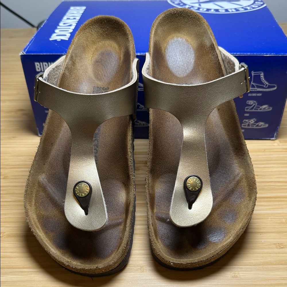 Birkenstock Metallic Bronze Gizeh Sandals